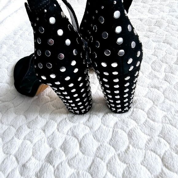 Dolce Vita black studded chunky heels block velvet 8 - Picture 3 of 9